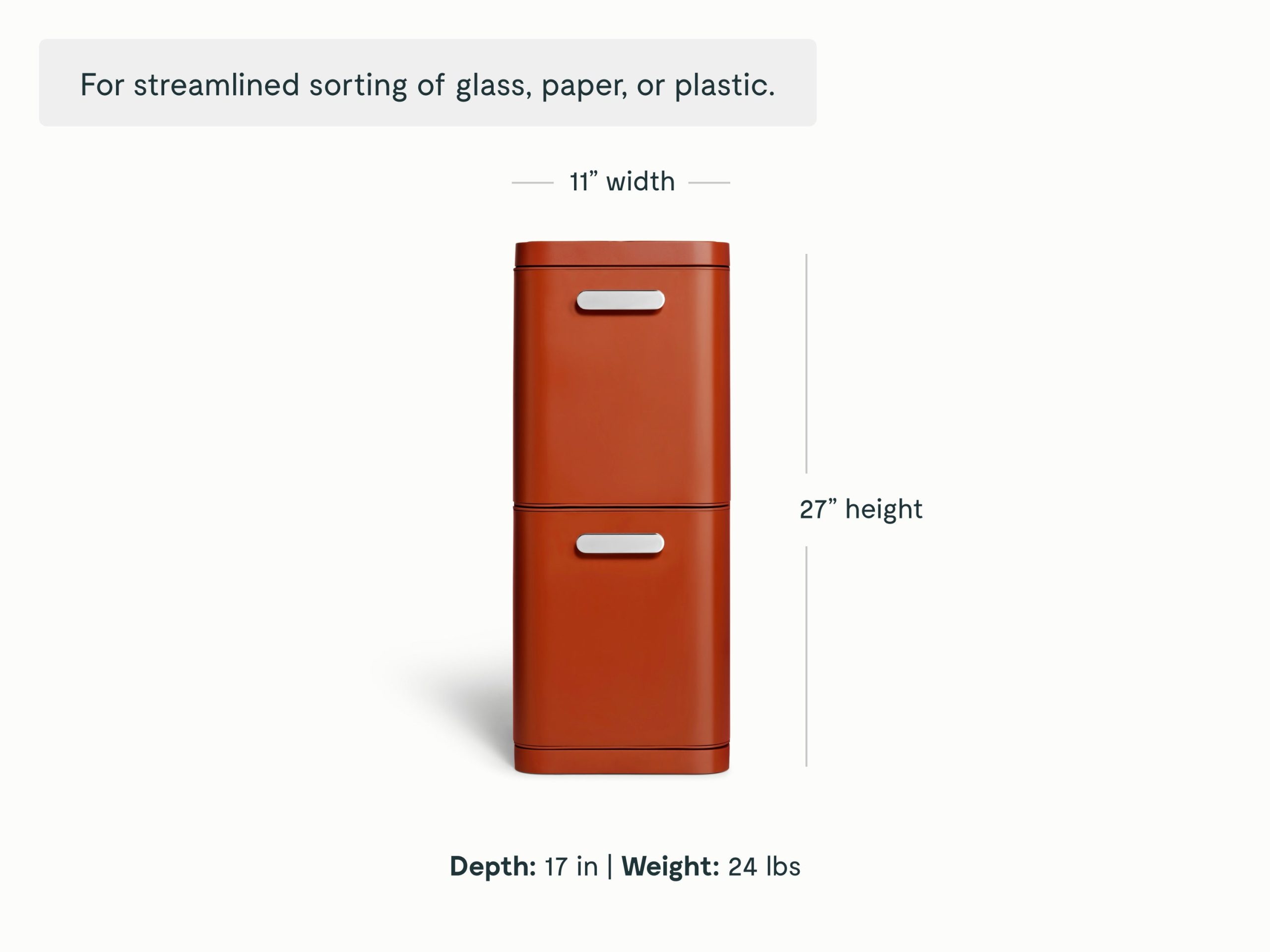 45L 2-Drawer Recycling Bin - Image 16