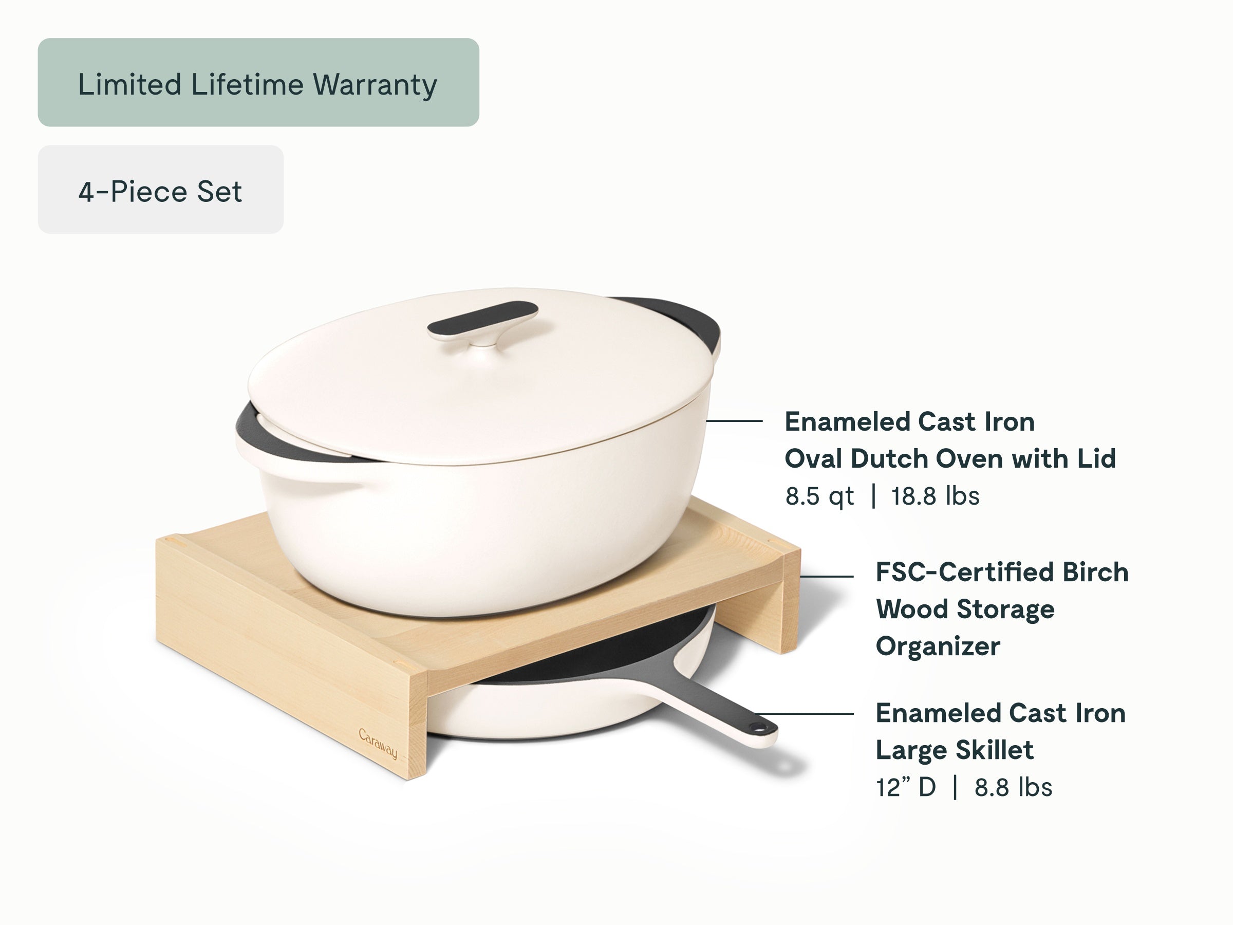 Large Enameled Cast Iron Duo - Image 2