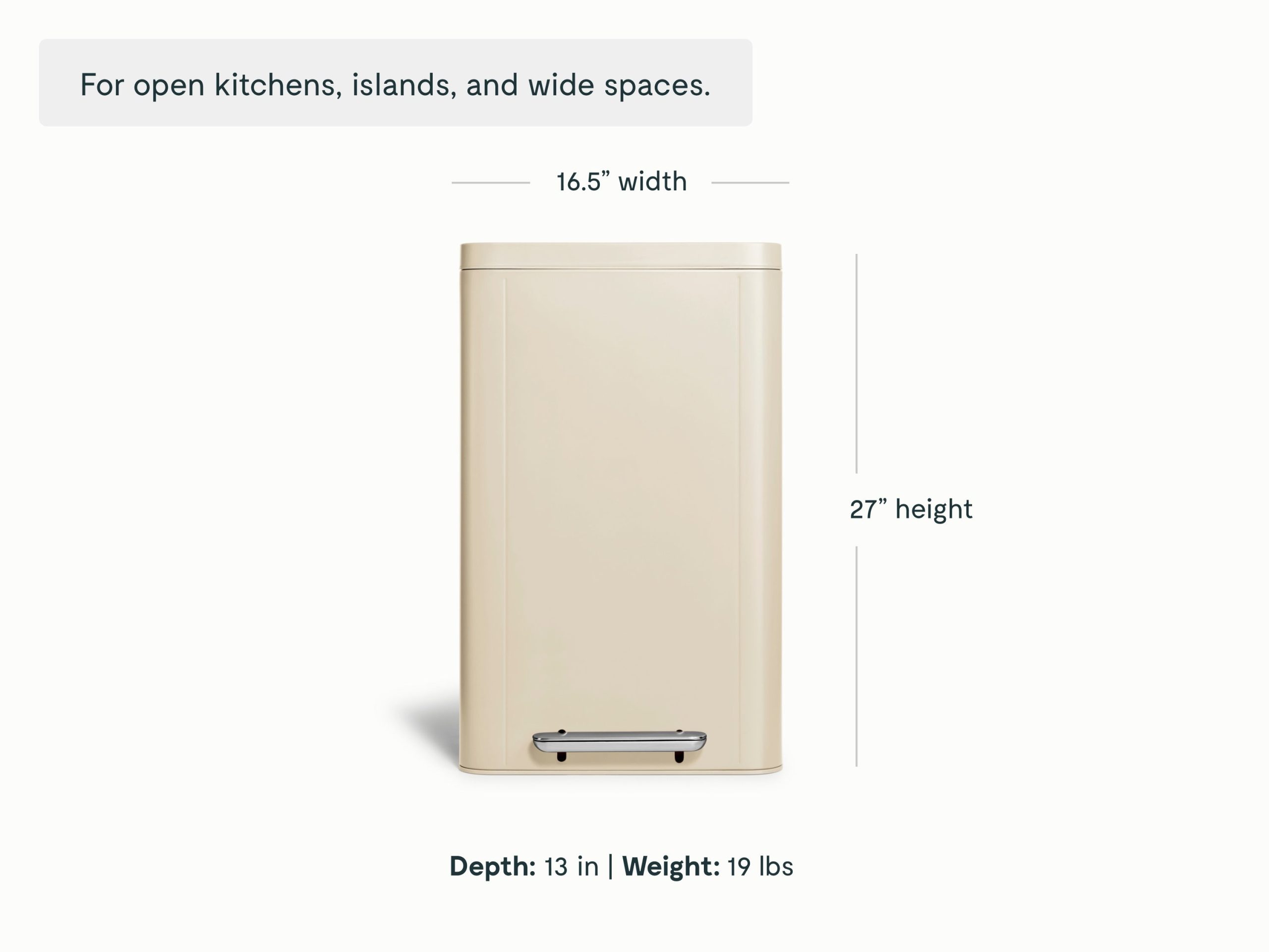 45L Rectangular Step Trash Can - Image 2